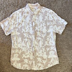 Denim and Flower button up shirt